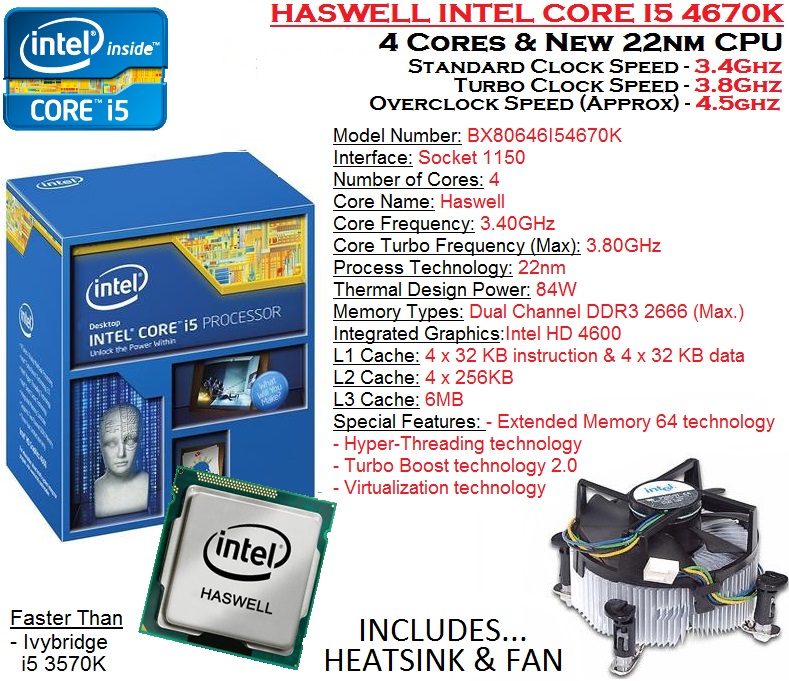 INTEL Core i5 4670K 3.4Ghz & ASUS Z87-K - Motherboard & CPU Bundle | eBay
